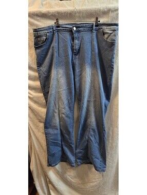 Shiranna Clothing 5XL W9men'sBlue Denim Jeans with Stretch